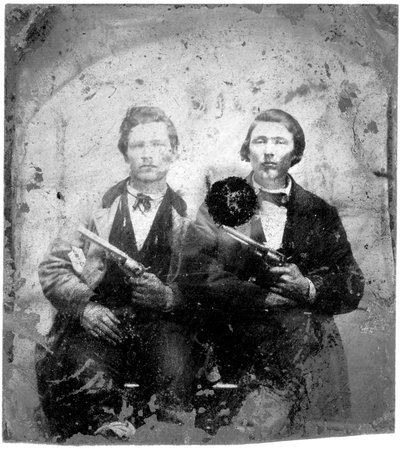 Jesse and Frank James, c.1866-76 by American Photographer